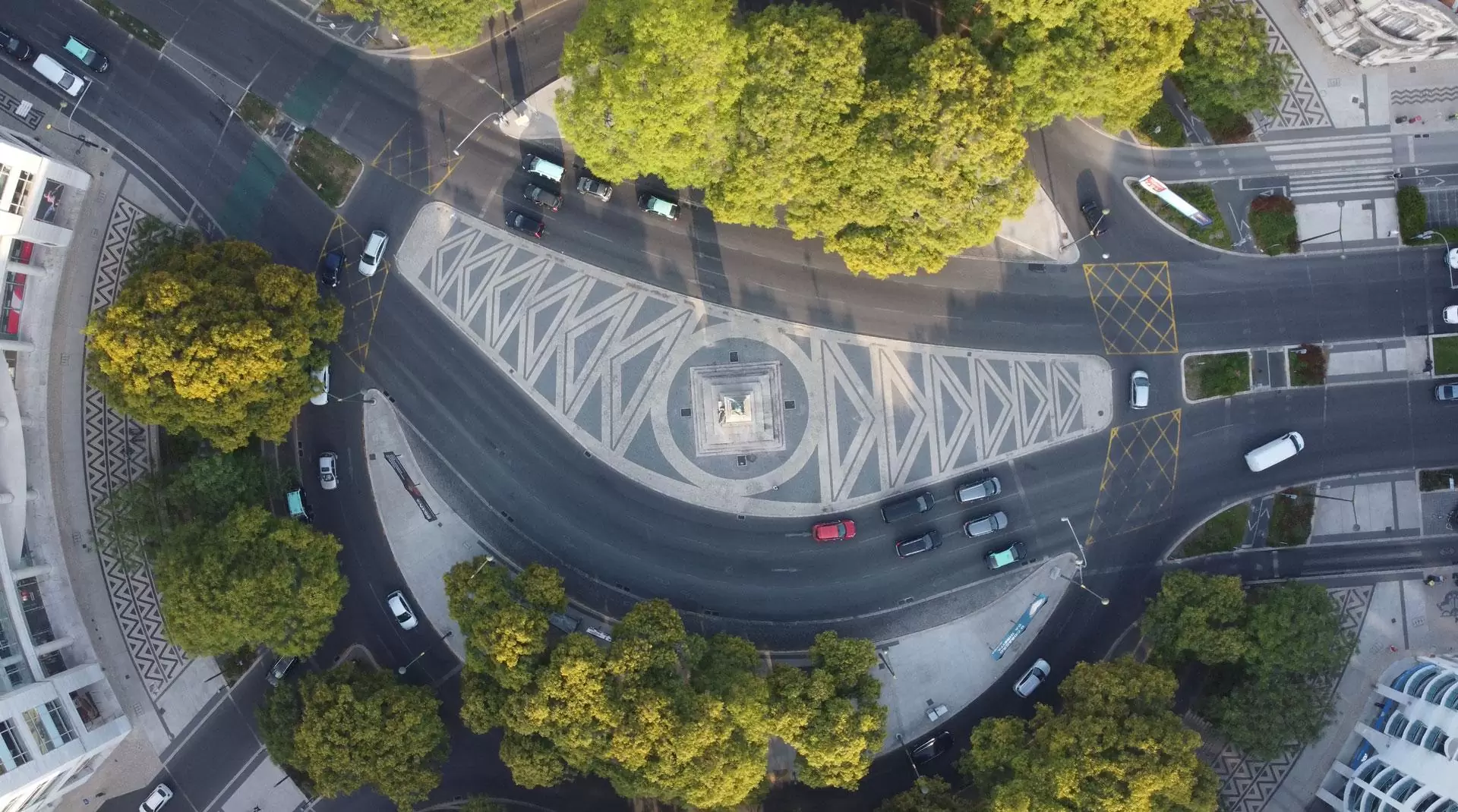 Vista aérea da Praça Duque de Saldanha, em Lisboa, perto dos Consultórios em Lisboa